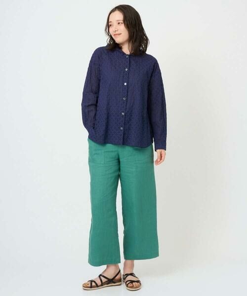 GIANNI LO GIUDICE / ジャンニ・ロ・ジュディチェ シャツ・ブラウス | [洗える]塩縮ダイヤ柄フード衿ブラウス | 詳細13