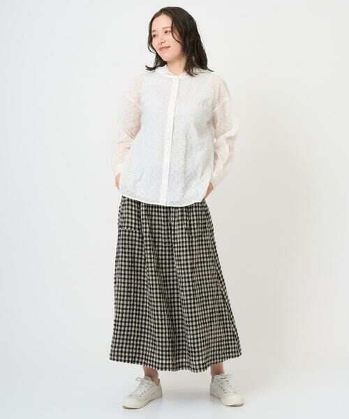 GIANNI LO GIUDICE / ジャンニ・ロ・ジュディチェ シャツ・ブラウス | [洗える]塩縮ダイヤ柄フード衿ブラウス | 詳細14