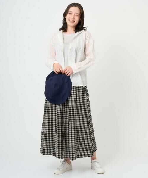 GIANNI LO GIUDICE / ジャンニ・ロ・ジュディチェ シャツ・ブラウス | [洗える]塩縮ダイヤ柄フード衿ブラウス | 詳細15