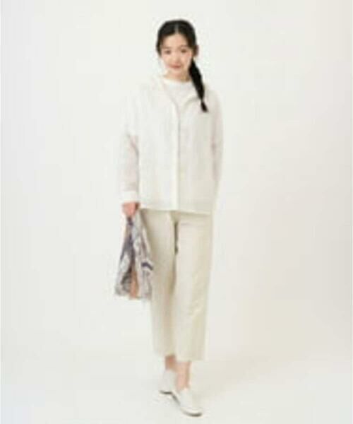 GIANNI LO GIUDICE / ジャンニ・ロ・ジュディチェ シャツ・ブラウス | [洗える]塩縮ダイヤ柄フード衿ブラウス | 詳細16