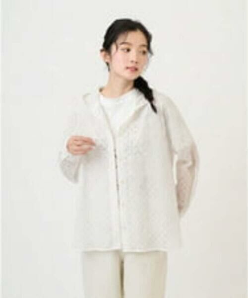 GIANNI LO GIUDICE / ジャンニ・ロ・ジュディチェ シャツ・ブラウス | [洗える]塩縮ダイヤ柄フード衿ブラウス | 詳細17