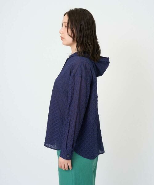 GIANNI LO GIUDICE / ジャンニ・ロ・ジュディチェ シャツ・ブラウス | [洗える]塩縮ダイヤ柄フード衿ブラウス | 詳細3