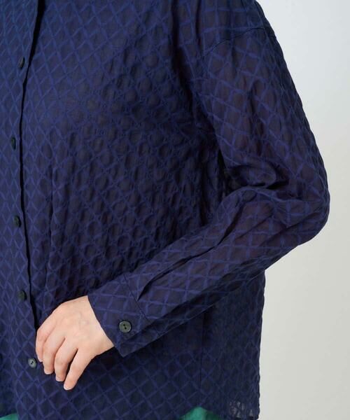 GIANNI LO GIUDICE / ジャンニ・ロ・ジュディチェ シャツ・ブラウス | [洗える]塩縮ダイヤ柄フード衿ブラウス | 詳細6