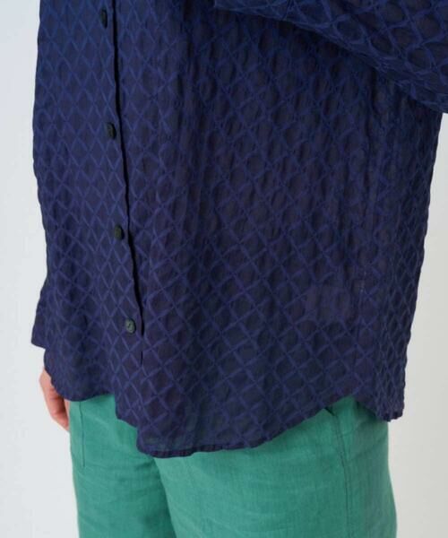 GIANNI LO GIUDICE / ジャンニ・ロ・ジュディチェ シャツ・ブラウス | [洗える]塩縮ダイヤ柄フード衿ブラウス | 詳細7