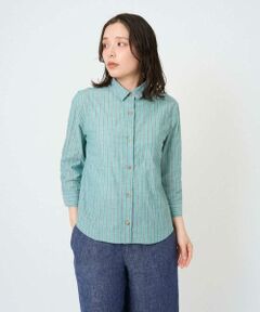 GIANNI LO GIUDICE / ジャンニ・ロ・ジュディチェ シャツ・ブラウス | [洗える・日本製]コットンシャーリングストライプブラウス