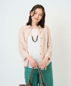 GIANNI LO GIUDICE / ジャンニ・ロ・ジュディチェ シャツ・ブラウス | [洗える・日本製]コットンシャーリングストライプブラウス