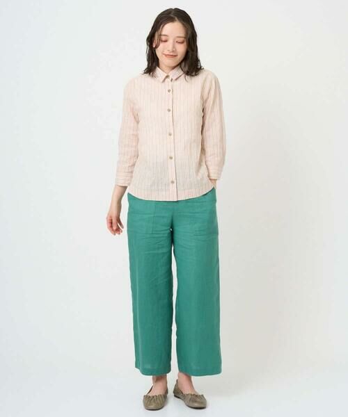 GIANNI LO GIUDICE / ジャンニ・ロ・ジュディチェ シャツ・ブラウス | [洗える・日本製]コットンシャーリングストライプブラウス | 詳細1