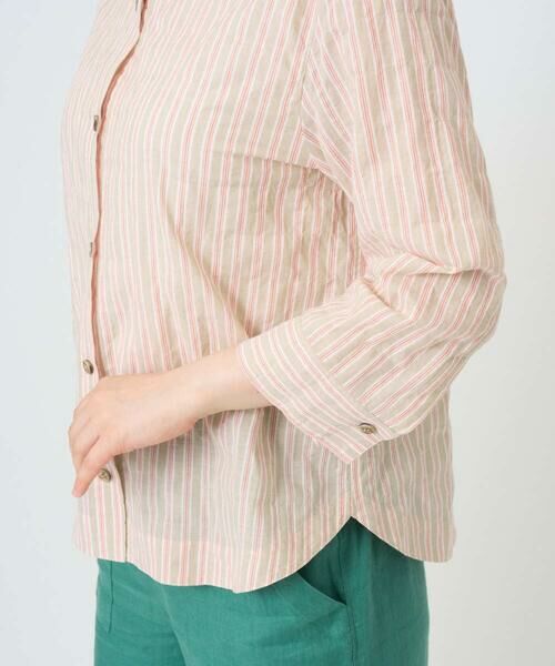 GIANNI LO GIUDICE / ジャンニ・ロ・ジュディチェ シャツ・ブラウス | [洗える・日本製]コットンシャーリングストライプブラウス | 詳細11