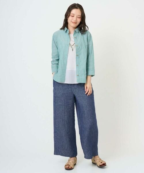 GIANNI LO GIUDICE / ジャンニ・ロ・ジュディチェ シャツ・ブラウス | [洗える・日本製]コットンシャーリングストライプブラウス | 詳細3