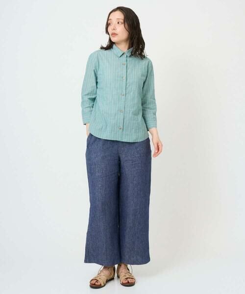 GIANNI LO GIUDICE / ジャンニ・ロ・ジュディチェ シャツ・ブラウス | [洗える・日本製]コットンシャーリングストライプブラウス | 詳細4