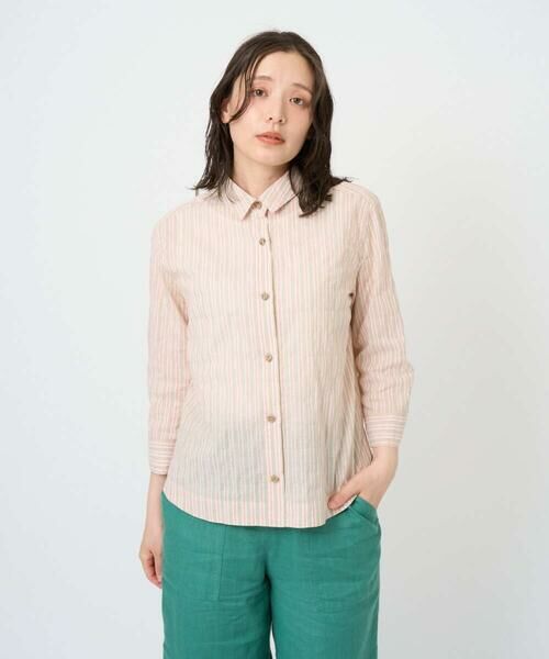 GIANNI LO GIUDICE / ジャンニ・ロ・ジュディチェ シャツ・ブラウス | [洗える・日本製]コットンシャーリングストライプブラウス | 詳細6