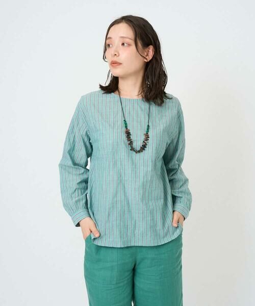 GIANNI LO GIUDICE / ジャンニ・ロ・ジュディチェ シャツ・ブラウス | [洗える・日本製]コットンシャーリングストライププルオーバーブラウス | 詳細4