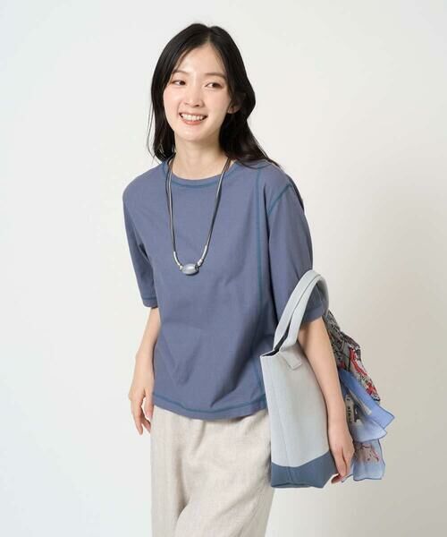 GIANNI LO GIUDICE / ジャンニ・ロ・ジュディチェ カットソー | [洗える]クールローレルスカイコットTシャツ | 詳細3