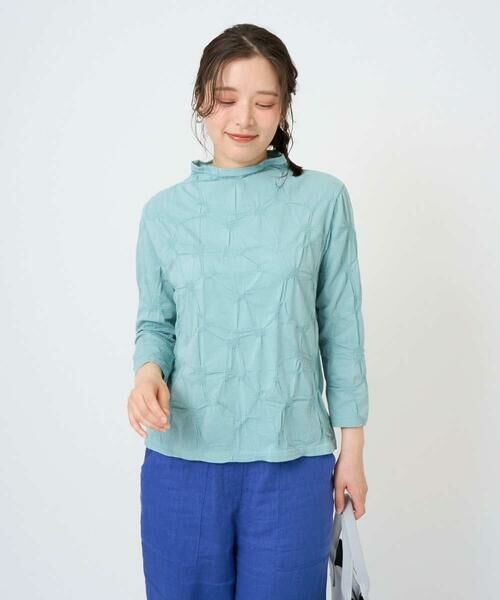 GIANNI LO GIUDICE / ジャンニ・ロ・ジュディチェ カットソー | [洗える・日本製]麻混シャーリングカットソー（ライトブルー）