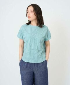 GIANNI LO GIUDICE / ジャンニ・ロ・ジュディチェ カットソー | [洗える・日本製]麻混シャーリングフレンチスリーブカットソー