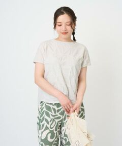 GIANNI LO GIUDICE / ジャンニ・ロ・ジュディチェ カットソー | [洗える・日本製]麻混シャーリングフレンチスリーブカットソー