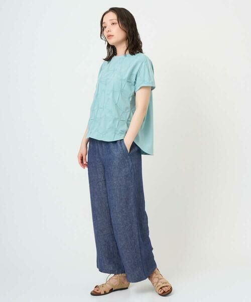 GIANNI LO GIUDICE / ジャンニ・ロ・ジュディチェ カットソー | [洗える・日本製]麻混シャーリングフレンチスリーブカットソー | 詳細1