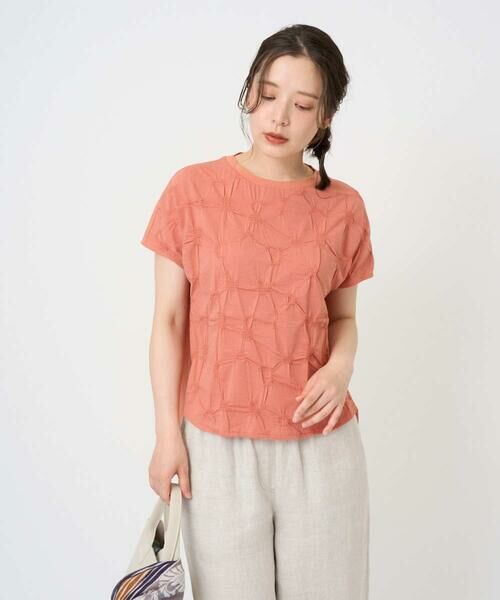 GIANNI LO GIUDICE / ジャンニ・ロ・ジュディチェ カットソー | [洗える・日本製]麻混シャーリングフレンチスリーブカットソー | 詳細13