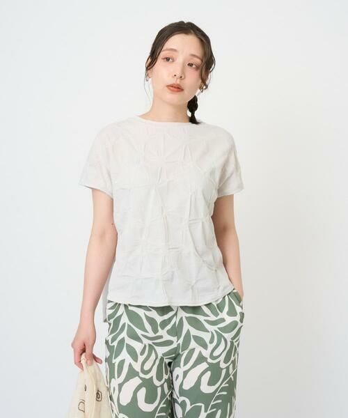 GIANNI LO GIUDICE / ジャンニ・ロ・ジュディチェ カットソー | [洗える・日本製]麻混シャーリングフレンチスリーブカットソー | 詳細14