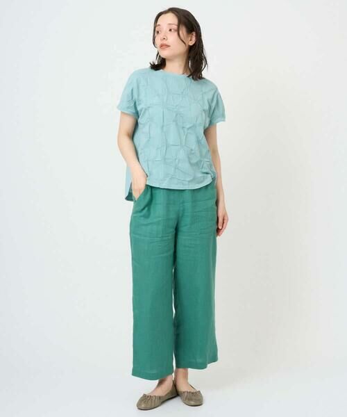 GIANNI LO GIUDICE / ジャンニ・ロ・ジュディチェ カットソー | [洗える・日本製]麻混シャーリングフレンチスリーブカットソー | 詳細3