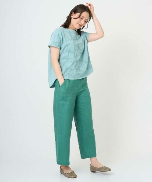 GIANNI LO GIUDICE / ジャンニ・ロ・ジュディチェ カットソー | [洗える・日本製]麻混シャーリングフレンチスリーブカットソー | 詳細4