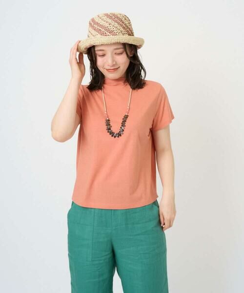 GIANNI LO GIUDICE / ジャンニ・ロ・ジュディチェ カットソー | [洗える・日本製]綿麻ボトルネック天竺カットソー（オレンジ）