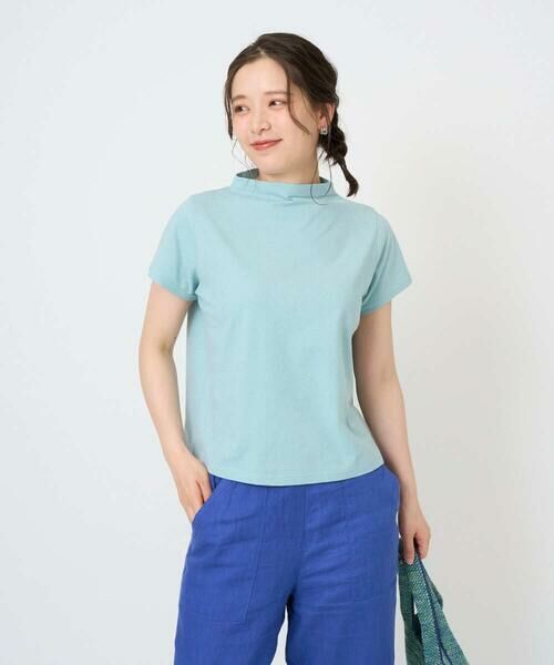 GIANNI LO GIUDICE / ジャンニ・ロ・ジュディチェ カットソー | [洗える・日本製]綿麻ボトルネック天竺カットソー（ライトブルー）