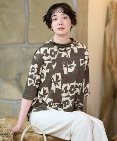GIANNI LO GIUDICE / ジャンニ・ロ・ジュディチェ カットソー | [洗える・日本製]アイアスポップフラワープリントイレヘムカットソー