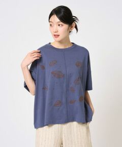 GIANNI LO GIUDICE / ジャンニ・ロ・ジュディチェ カットソー | 【洗える】コットン天竺リーフ刺繍カットソー