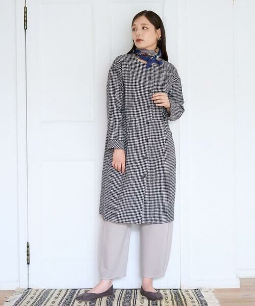 GIANNI LO GIUDICE / ジャンニ・ロ・ジュディチェ ロング・マキシ丈ワンピース | [日本製]コットンウールギンガムチェックシャツワンピース | 詳細7