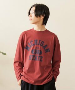 GLAZOS / グラソス Tシャツ | 【大人向けサイズあり】【プチプラ】フロントカレッジロゴ長袖Tシャツ