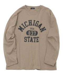 GLAZOS / グラソス Tシャツ | 【大人向けサイズあり】【プチプラ】フロントカレッジロゴ長袖Tシャツ