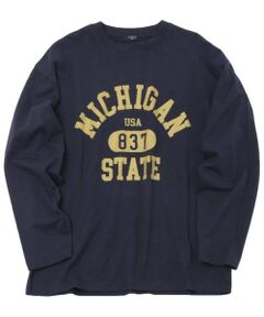 GLAZOS / グラソス Tシャツ | 【大人向けサイズあり】【プチプラ】フロントカレッジロゴ長袖Tシャツ