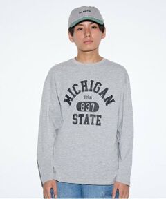 GLAZOS / グラソス Tシャツ | 【大人向けサイズあり】【プチプラ】フロントカレッジロゴ長袖Tシャツ