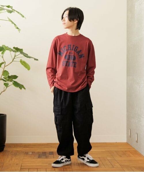 GLAZOS / グラソス Tシャツ | 【大人向けサイズあり】【プチプラ】フロントカレッジロゴ長袖Tシャツ | 詳細1