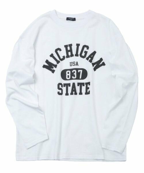 GLAZOS / グラソス Tシャツ | 【大人向けサイズあり】【プチプラ】フロントカレッジロゴ長袖Tシャツ | 詳細11