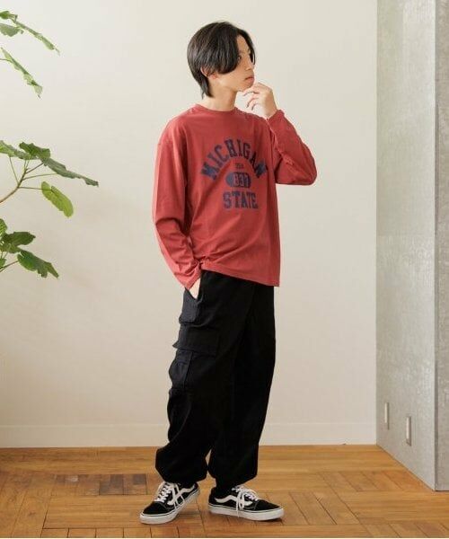 GLAZOS / グラソス Tシャツ | 【大人向けサイズあり】【プチプラ】フロントカレッジロゴ長袖Tシャツ | 詳細2