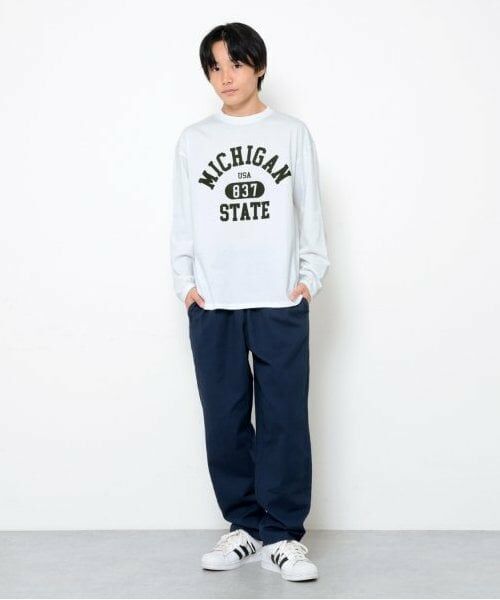 GLAZOS / グラソス Tシャツ | 【大人向けサイズあり】【プチプラ】フロントカレッジロゴ長袖Tシャツ | 詳細3