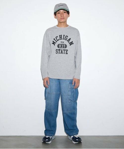 GLAZOS / グラソス Tシャツ | 【大人向けサイズあり】【プチプラ】フロントカレッジロゴ長袖Tシャツ | 詳細4