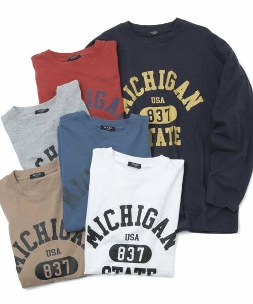 GLAZOS / グラソス Tシャツ | 【大人向けサイズあり】【プチプラ】フロントカレッジロゴ長袖Tシャツ | 詳細9