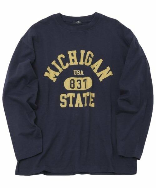 GLAZOS / グラソス Tシャツ | 【大人向けサイズあり】【プチプラ】フロントカレッジロゴ長袖Tシャツ（コン）