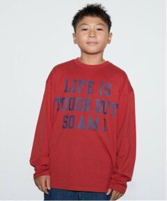 GLAZOS / グラソス Tシャツ | 【大人向けサイズあり】【プチプラ】フロントメッセージロゴ長袖Tシャツ