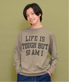 【大人向けサイズあり】【プチプラ】フロントメッセージロゴ長袖Tシャツ