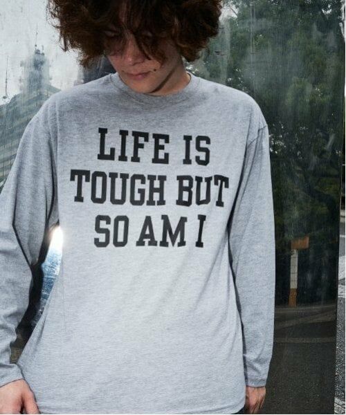 GLAZOS / グラソス Tシャツ | 【大人向けサイズあり】【プチプラ】フロントメッセージロゴ長袖Tシャツ | 詳細2