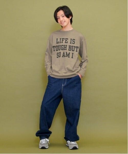 GLAZOS / グラソス Tシャツ | 【大人向けサイズあり】【プチプラ】フロントメッセージロゴ長袖Tシャツ | 詳細5