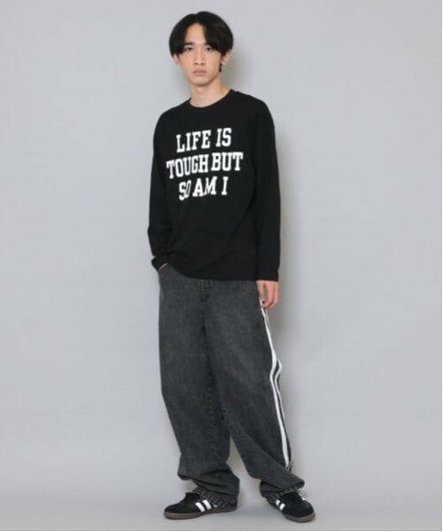 GLAZOS / グラソス Tシャツ | 【大人向けサイズあり】【プチプラ】フロントメッセージロゴ長袖Tシャツ | 詳細6