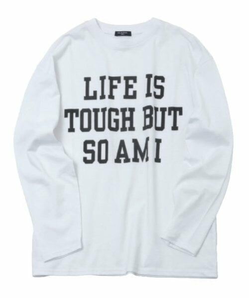 GLAZOS / グラソス Tシャツ | 【大人向けサイズあり】【プチプラ】フロントメッセージロゴ長袖Tシャツ（シロ）