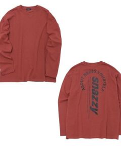 GLAZOS / グラソス Tシャツ | 【大人向けサイズあり】【プチプラ】バック縦ロゴ長袖Tシャツ