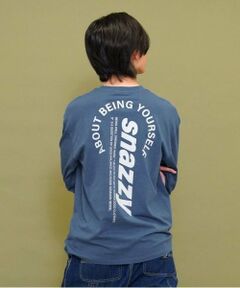 【大人向けサイズあり】【プチプラ】バック縦ロゴ長袖Tシャツ