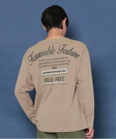 【大人向けサイズあり】【プチプラ】バックメッセージロゴ長袖Tシャツ